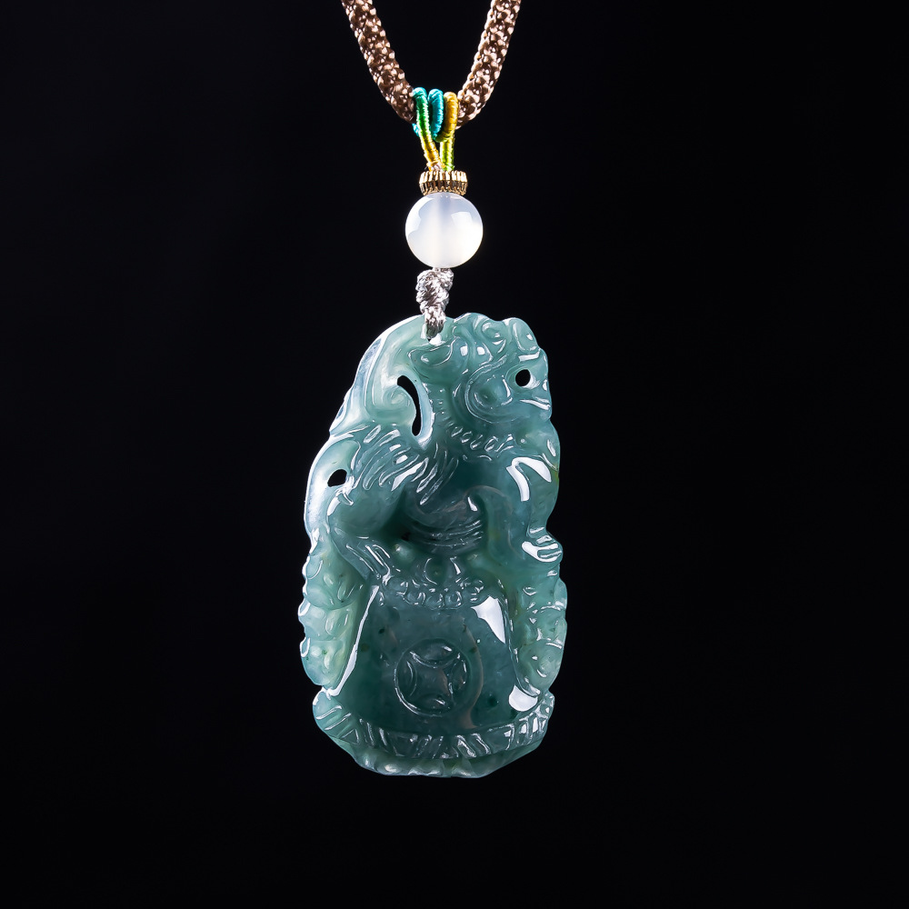 Women Accessories To Gift - Burmese Jadeite Pixiu Pendant Designer Gemstone