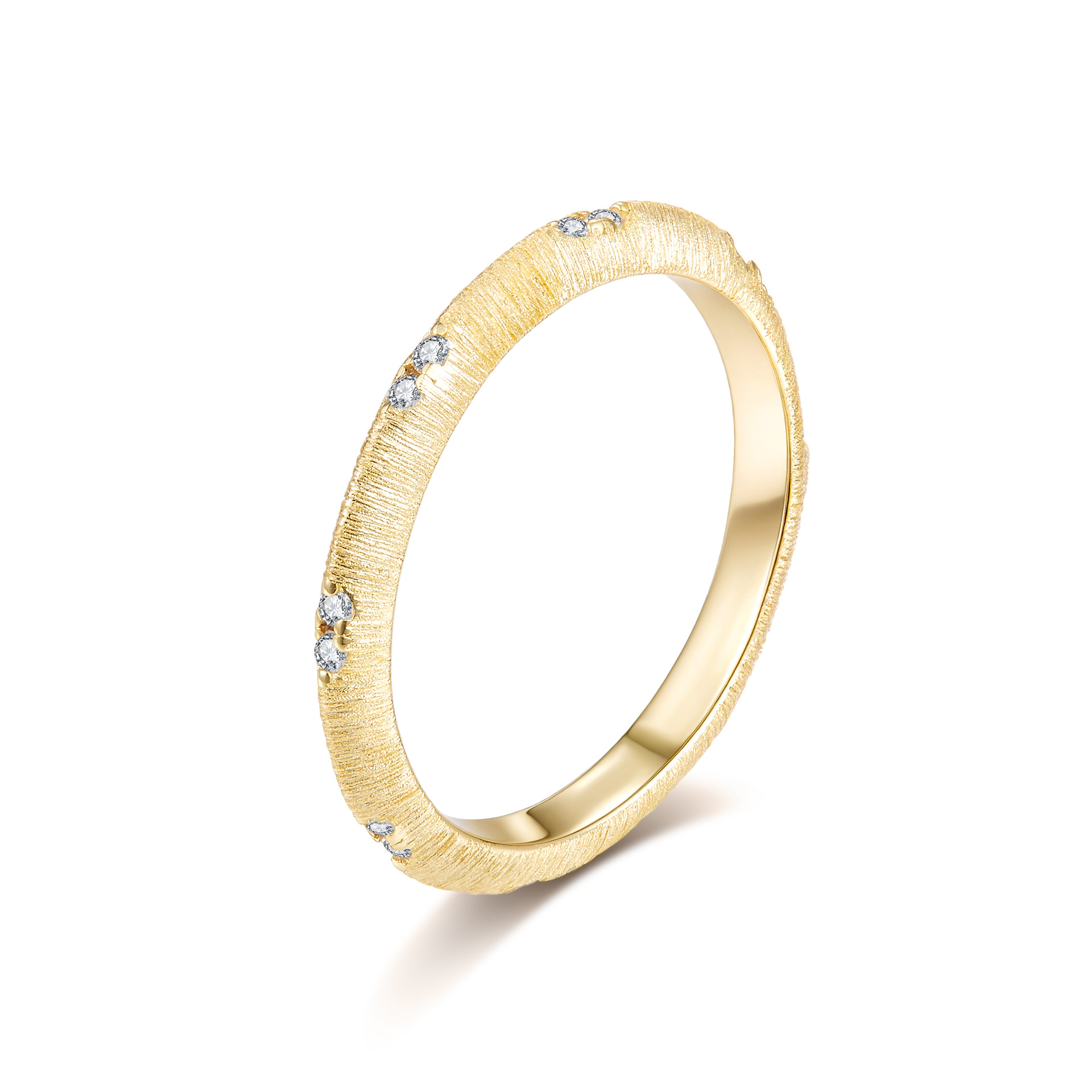 Women'S Affordable Accessories - Italian Handcrafted Brushed Finish Moissanite Ring