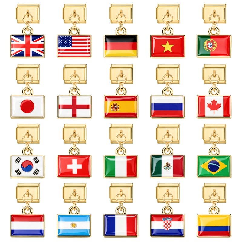 1Pcs 9×10mm Colorful World Fla - Women'S Accessories Manufacturers review and price
