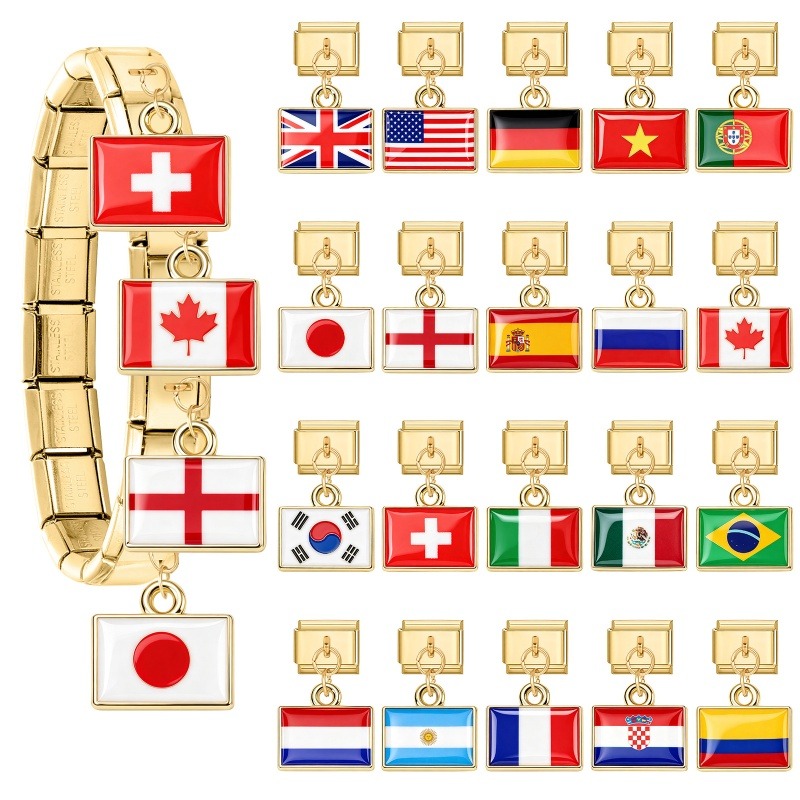 1Pcs 9×10mm Colorful World Fla - Women'S Accessories Manufacturers review and price