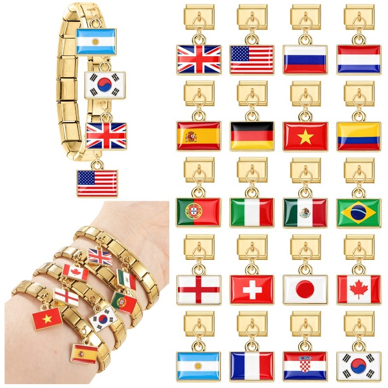 1Pcs 9×10mm Colorful World Fla - Women'S Accessories Manufacturers review and price