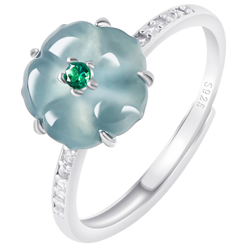 Blue Burmese Jadeite Flower Ri - Women Accessories To Gift review and price