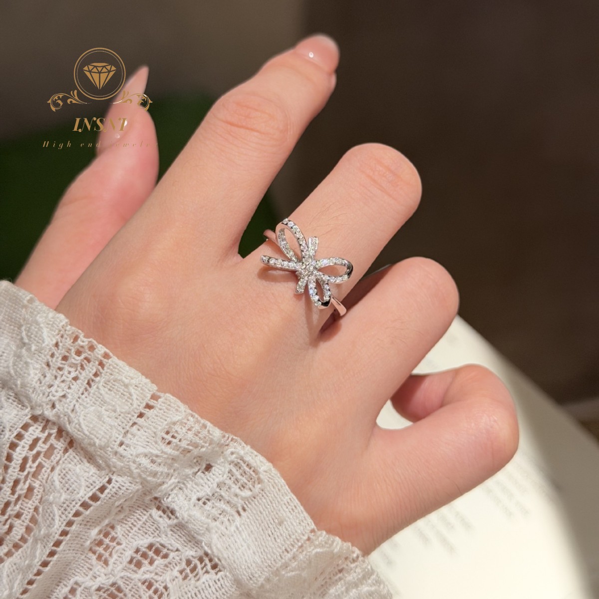 Silver Full Diamond Bow Ring N - Women'S Affordable Accessories review and price