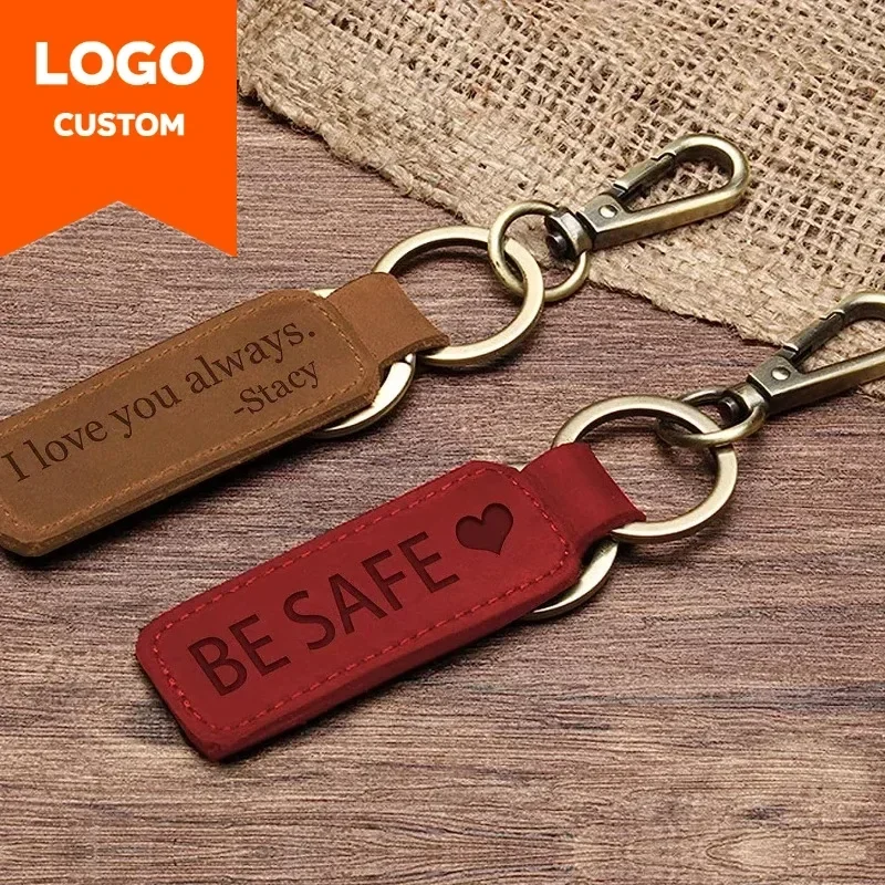 Laser Custom Logo Leather Keyc - Women Accessories Logo review and price