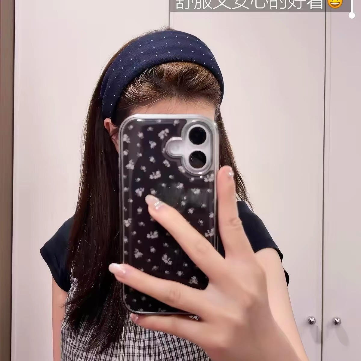 Vintage Navy Blue Cotton Dot P - Women'S Affordable Accessories review and price