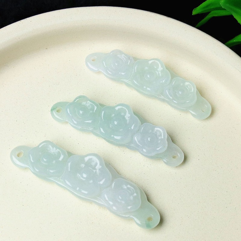 1pc Natural Jadeite Emerald Fl - Women Accessories To Gift review and price