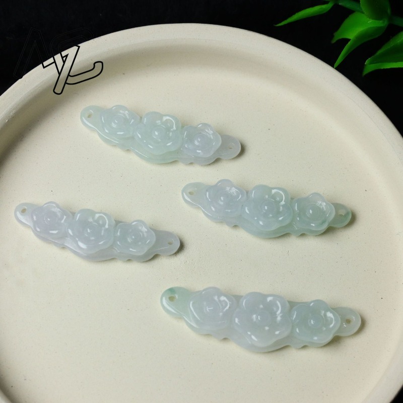 1pc Natural Jadeite Emerald Fl - Women Accessories To Gift review and price