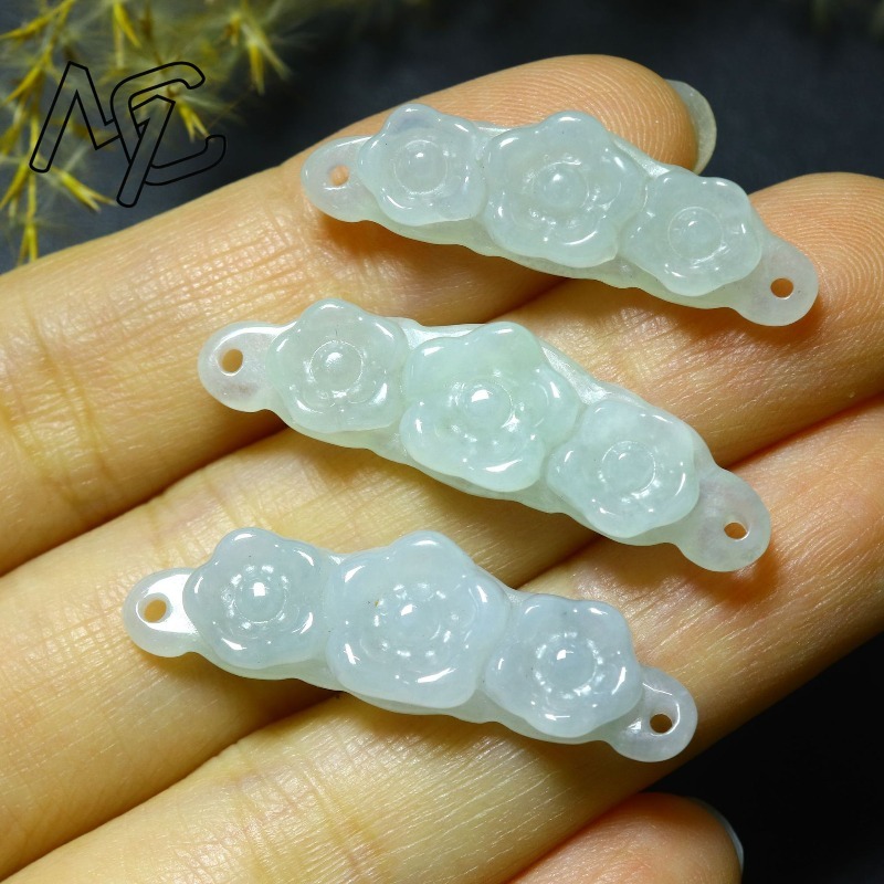 1pc Natural Jadeite Emerald Fl - Women Accessories To Gift review and price