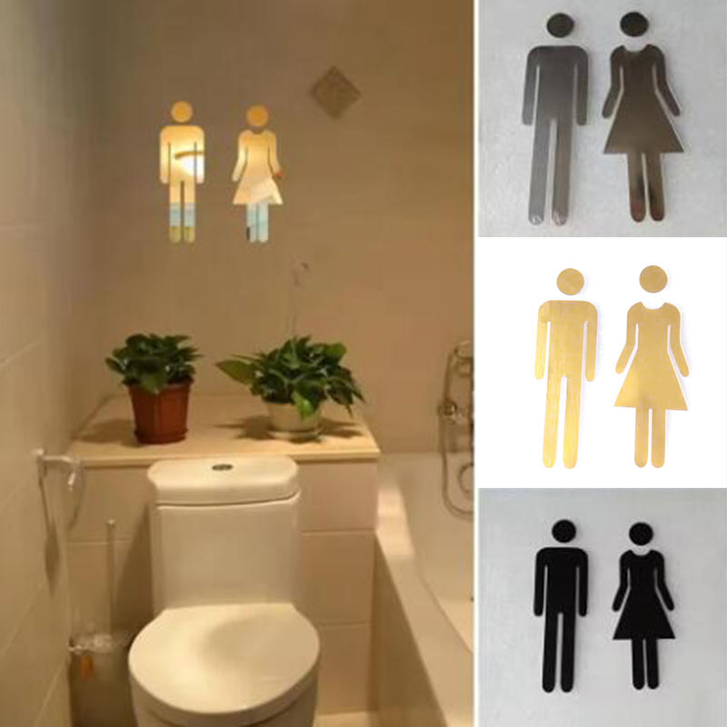 3D DIY Woman Man Toilet Door S - Women Accessories Logo review and price