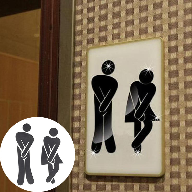 3D DIY Woman Man Toilet Door S - Women Accessories Logo review and price