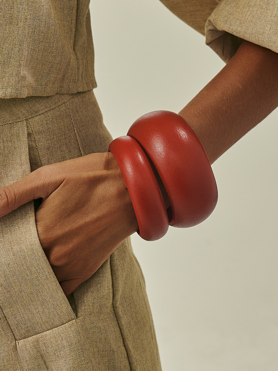Red Wooden Wide Bracelet Set f - Women'S Affordable Accessories review and price