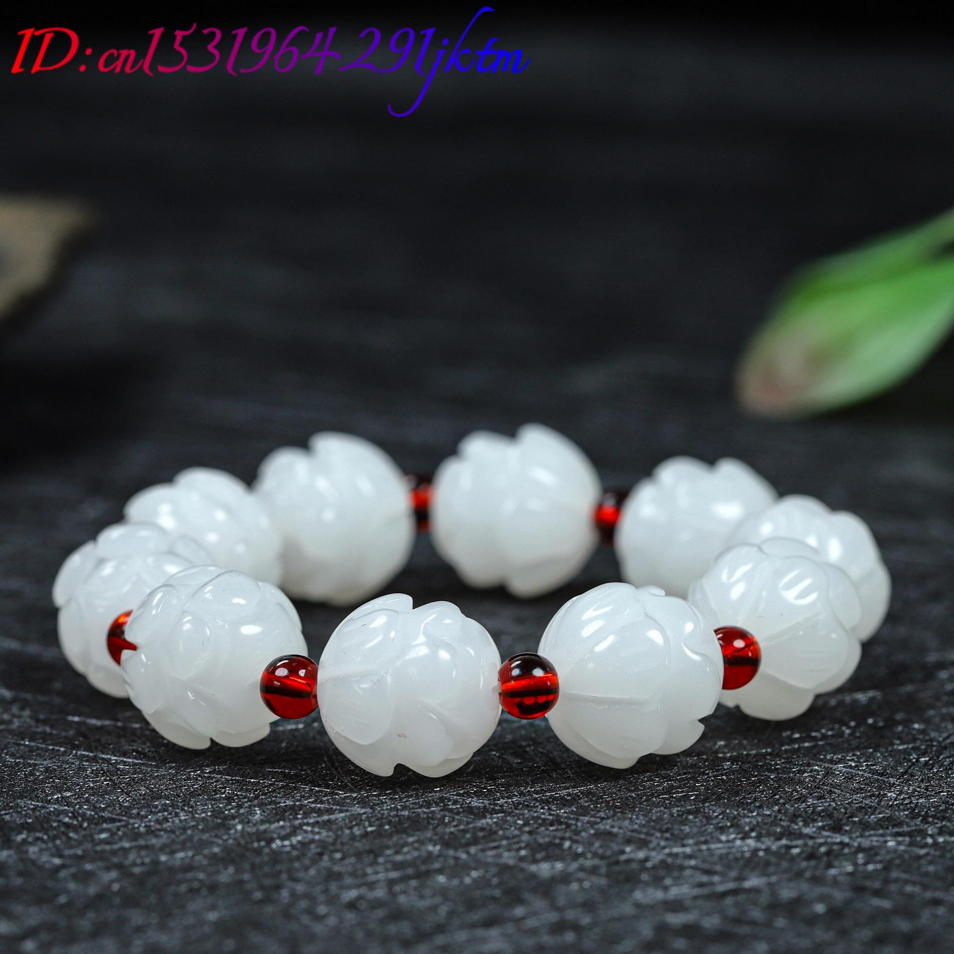 White Real Jade Lotus Bracelet - Women Accessories To Gift review and price