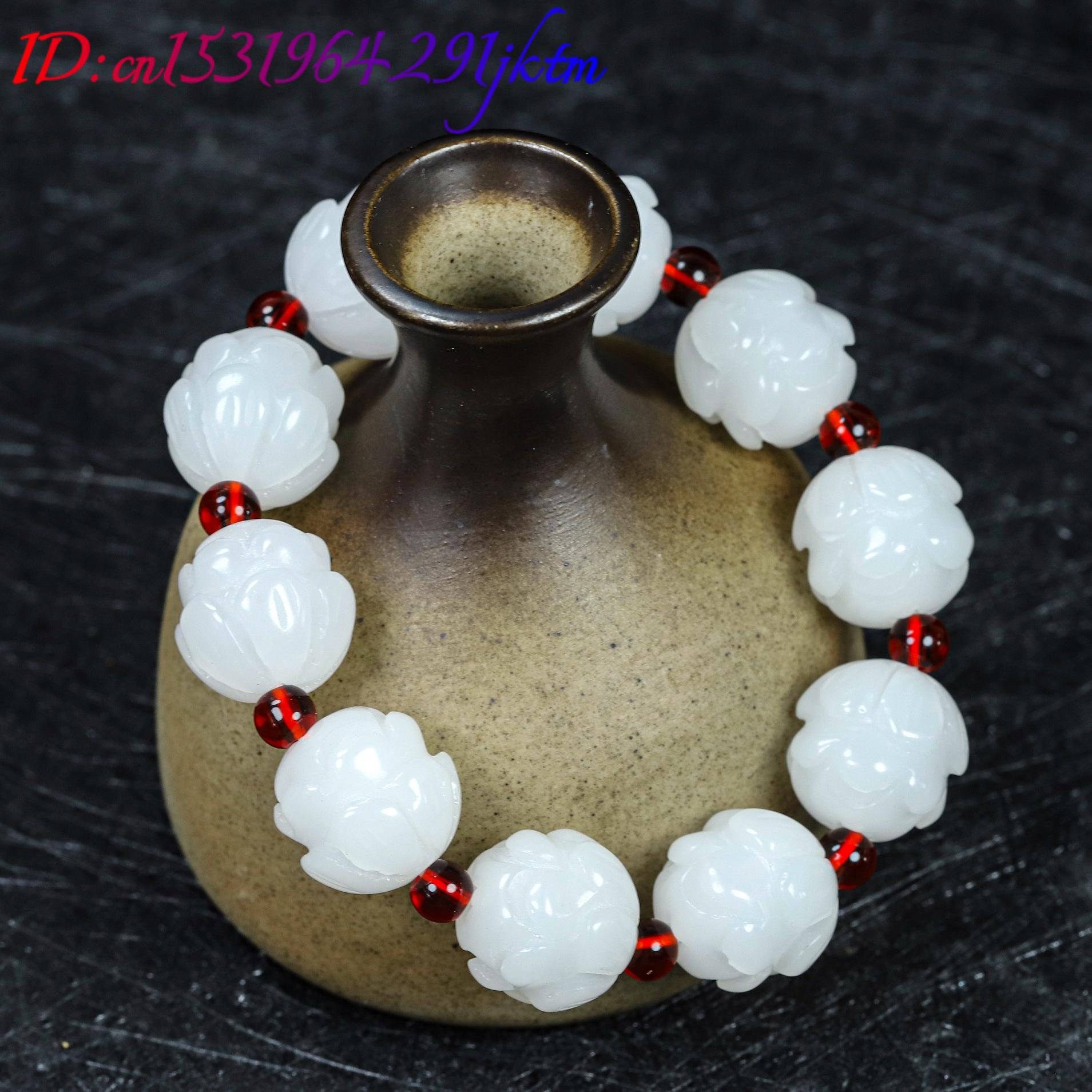 White Real Jade Lotus Bracelet - Women Accessories To Gift review and price
