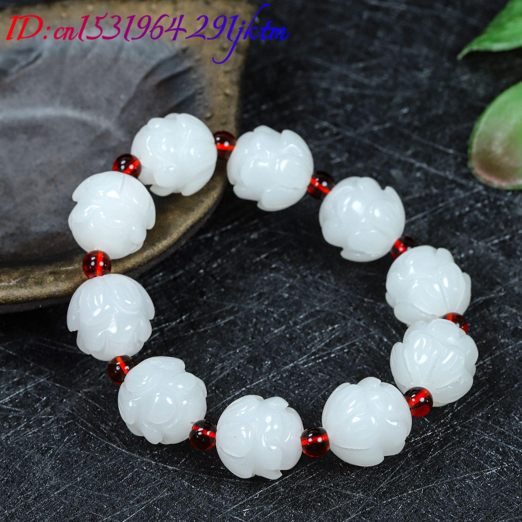 White Real Jade Lotus Bracelet - Women Accessories To Gift review and price