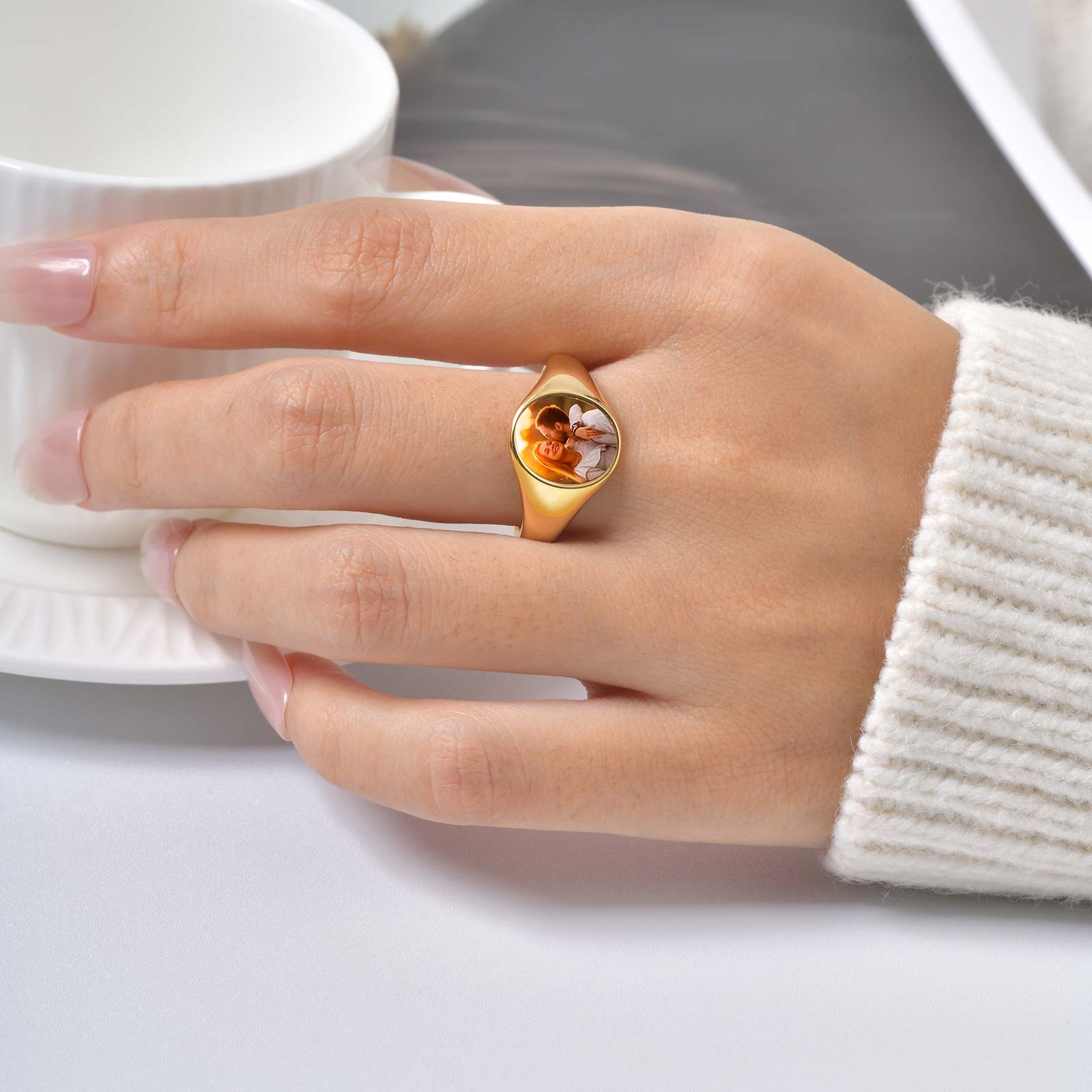 Custom Photo Signet Ring for W - Women Accessories Logo review and price