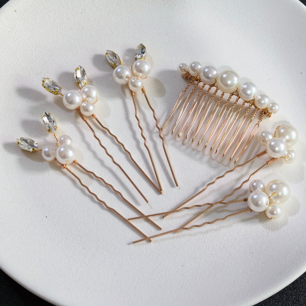 Pearl Crystal Hair Pins Comb S - Women'S Formal Accessories review and price