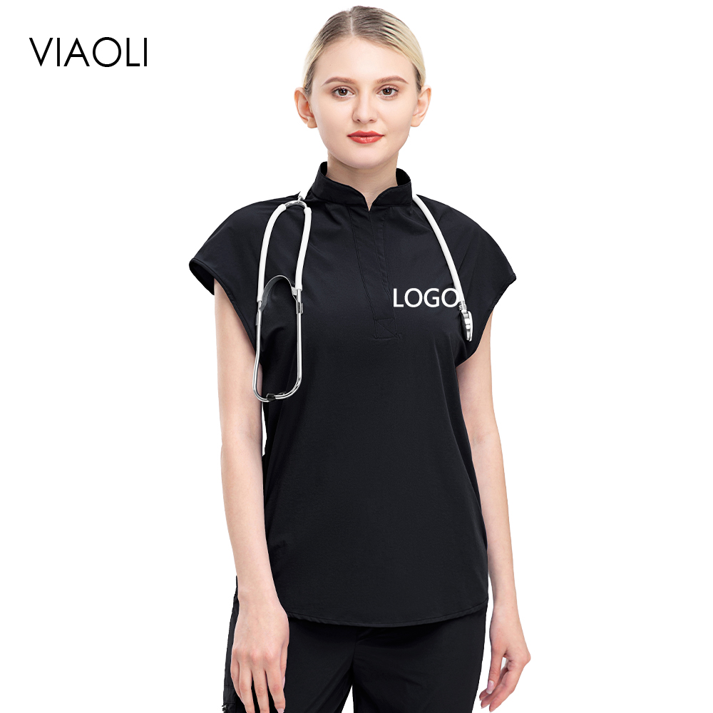 Women Slim Fit Scrubs Top Cust - Women Accessories Logo review and price